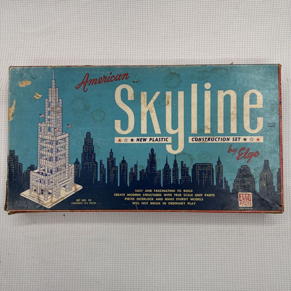 American Skyline Plastic Construction Set Elgo # 93 original box lots of pieces